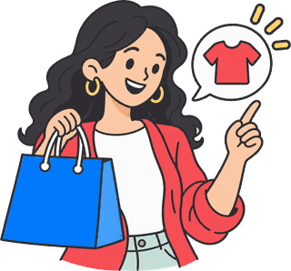 A shopper picking a product from a video ad
