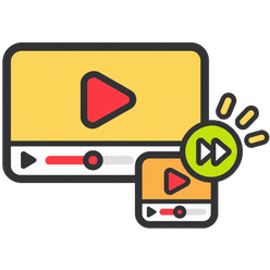 Video player with a skip control and a second video frame, for pre-roll and bumper ads